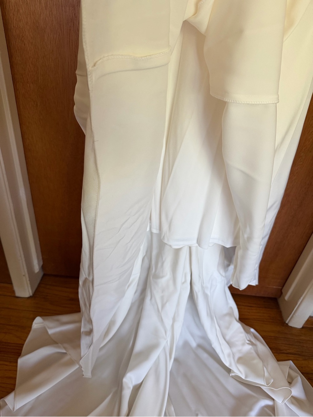 Miosa bride ivory puff sleeve wedding dress satin le blanc Casablanca - Picture 13 of 16